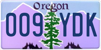 OR license plate 009YDK