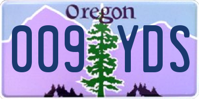 OR license plate 009YDS