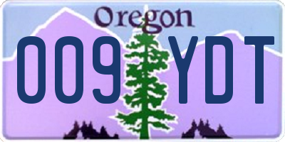 OR license plate 009YDT