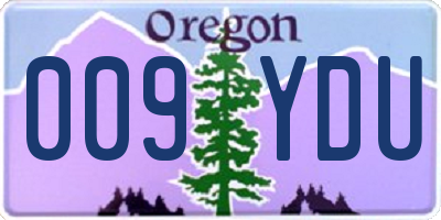 OR license plate 009YDU
