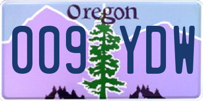 OR license plate 009YDW