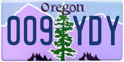 OR license plate 009YDY