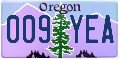 OR license plate 009YEA