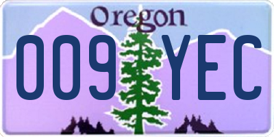 OR license plate 009YEC