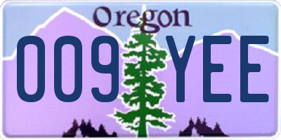 OR license plate 009YEE