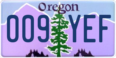 OR license plate 009YEF