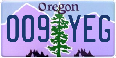 OR license plate 009YEG