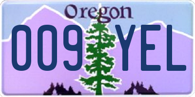 OR license plate 009YEL