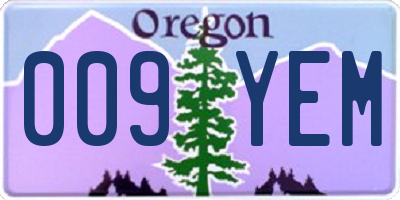 OR license plate 009YEM