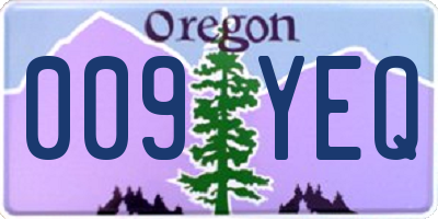 OR license plate 009YEQ