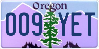 OR license plate 009YET
