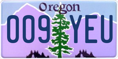 OR license plate 009YEU