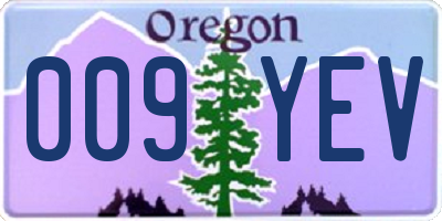 OR license plate 009YEV