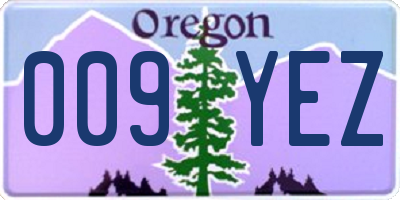 OR license plate 009YEZ