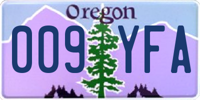 OR license plate 009YFA