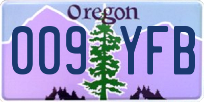 OR license plate 009YFB