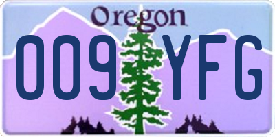 OR license plate 009YFG