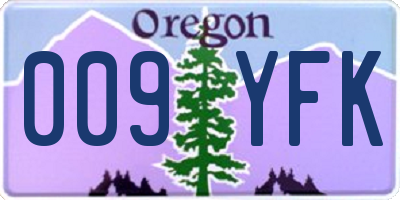 OR license plate 009YFK
