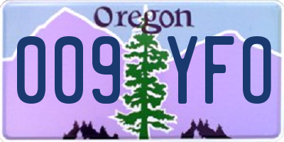 OR license plate 009YFO