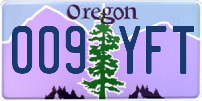 OR license plate 009YFT