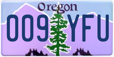 OR license plate 009YFU