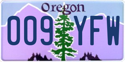 OR license plate 009YFW