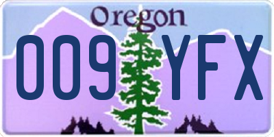 OR license plate 009YFX