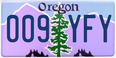 OR license plate 009YFY