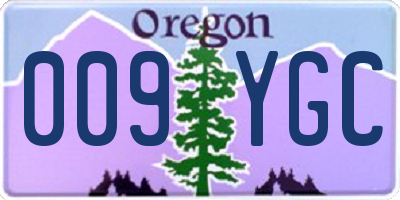 OR license plate 009YGC