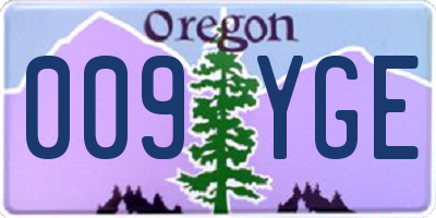 OR license plate 009YGE