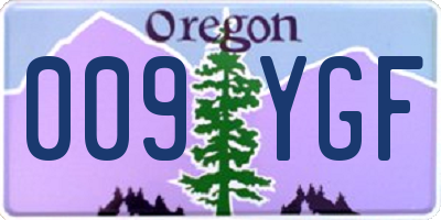 OR license plate 009YGF