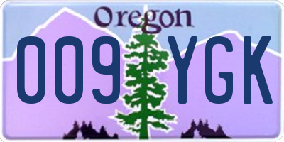 OR license plate 009YGK