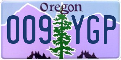 OR license plate 009YGP