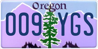 OR license plate 009YGS