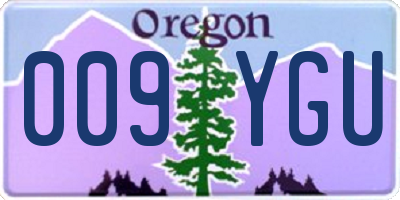 OR license plate 009YGU