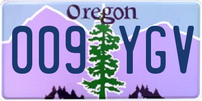 OR license plate 009YGV