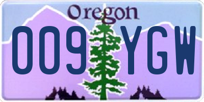 OR license plate 009YGW