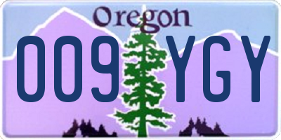 OR license plate 009YGY
