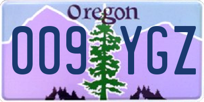OR license plate 009YGZ
