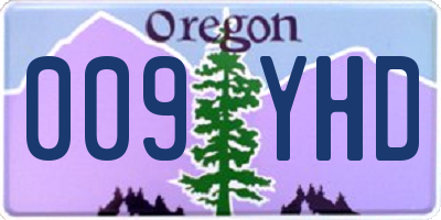 OR license plate 009YHD