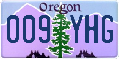 OR license plate 009YHG