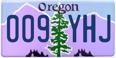 OR license plate 009YHJ