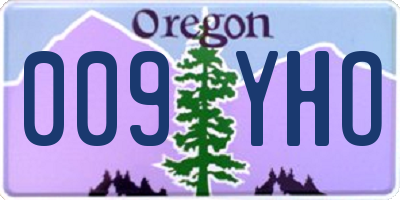 OR license plate 009YHO
