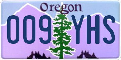 OR license plate 009YHS