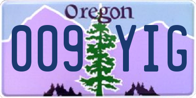 OR license plate 009YIG