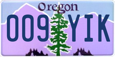 OR license plate 009YIK