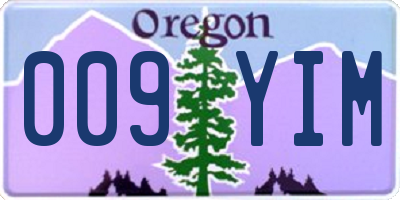 OR license plate 009YIM