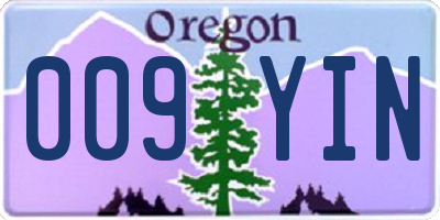 OR license plate 009YIN