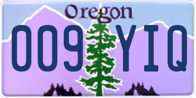 OR license plate 009YIQ