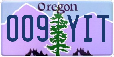 OR license plate 009YIT